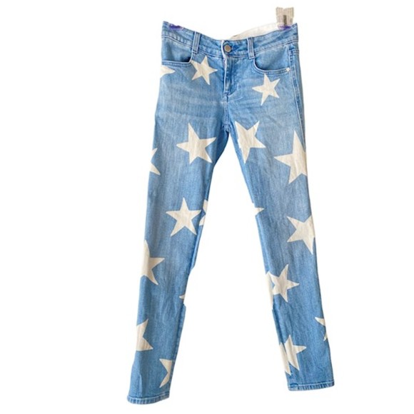 Stella McCartney White and Blue Skinny Jumpsuit - Picture 4 of 12